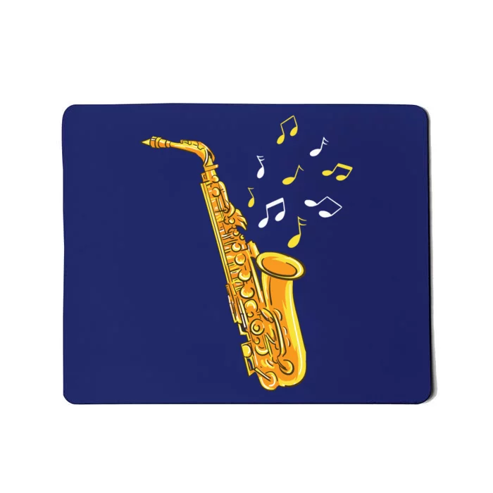 Saxophone Player Musical Notes Saxophonist Jazz Musician Sax Mousepad