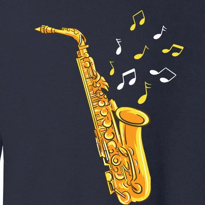 Saxophone Player Musical Notes Saxophonist Jazz Musician Sax Toddler Sweatshirt