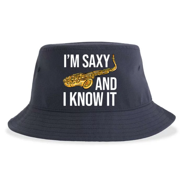 Saxophone Player Musicians Saxophone Player And Teacher Gift Sustainable Bucket Hat