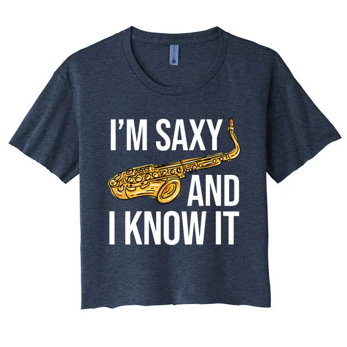 Saxophone Player Musicians Saxophone Player And Teacher Gift Women's Crop Top Tee