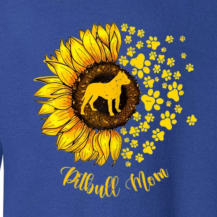 Sunflower Pitbull Mom Dog Lover Gift Toddler Sweatshirt