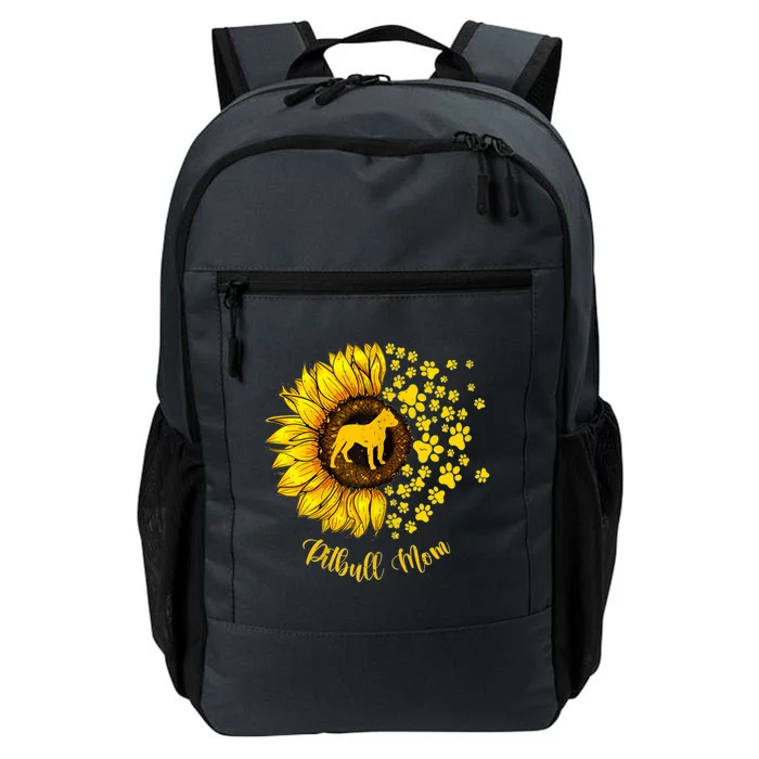 Sunflower Pitbull Mom Dog Lover Gift Daily Commute Backpack