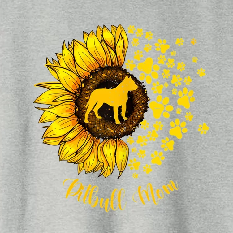 Sunflower Pitbull Mom Dog Lover Gift Women's Crop Top Tee