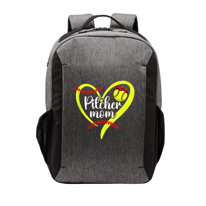 Softball Pitcher Mom Heart Mama Of A Softball Pitcher Mother Vector Backpack