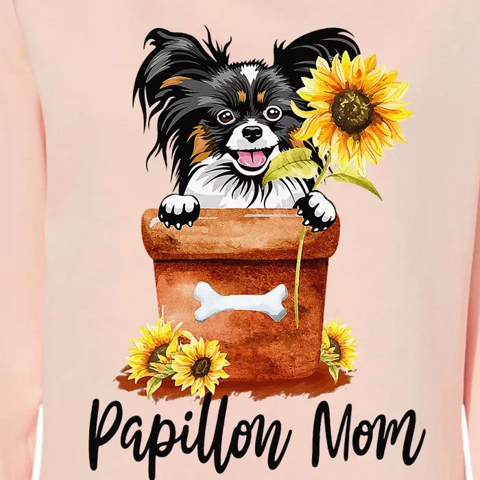 Sunflower Papillon Mom Dog Lover Gifts Mother's Day Womens California Wash Sweatshirt