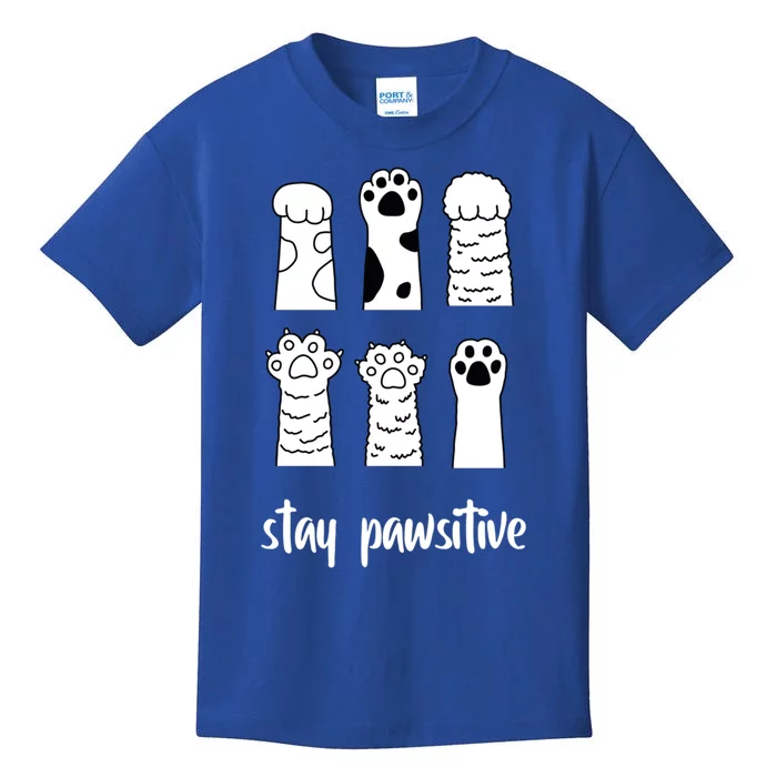 Stay Pawsitive Meaningful Gift Kids T-Shirt