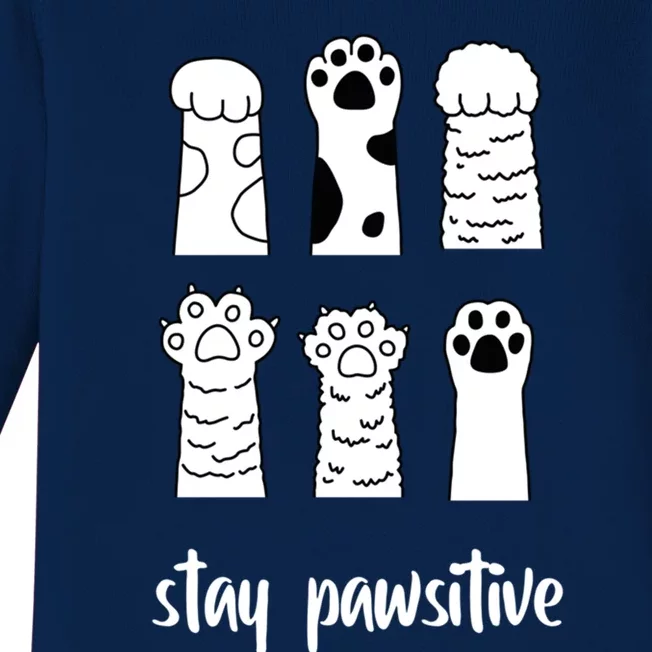 Stay Pawsitive Meaningful Gift Baby Long Sleeve Bodysuit