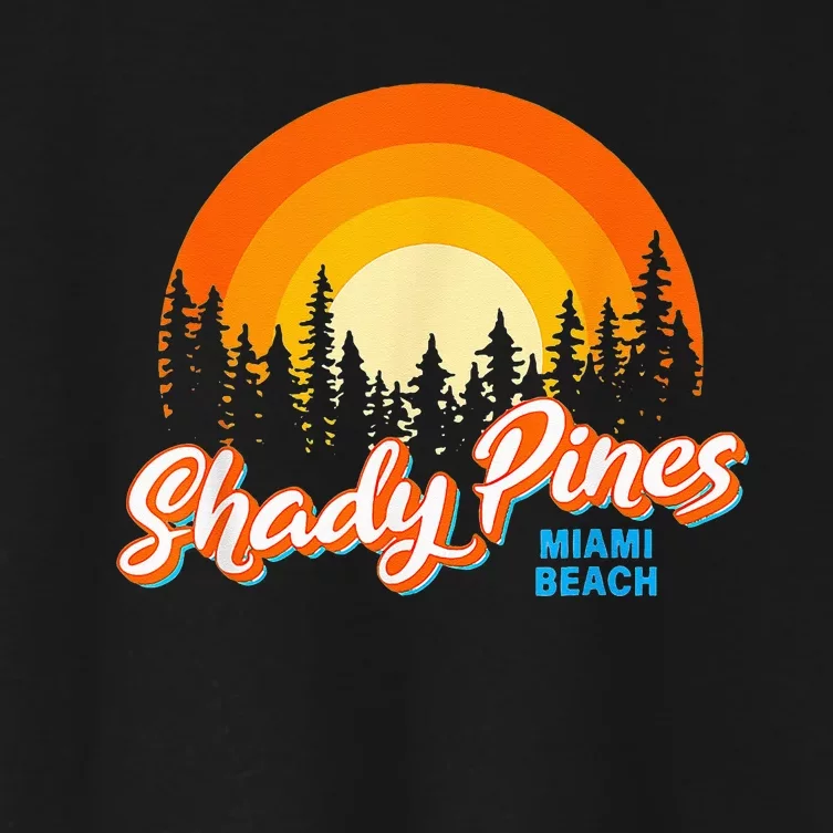 Shady Pines Miami Beach Florida Beach Summer Vacation Women's Crop Top Tee