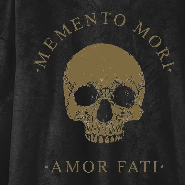 Stoic Philosophy Memento Mori Amor Fati Skull Stoicism Quote Hooded Wearable Blanket