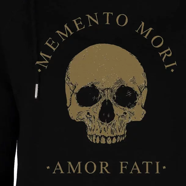 Stoic Philosophy Memento Mori Amor Fati Skull Stoicism Quote Womens Funnel Neck Pullover Hood