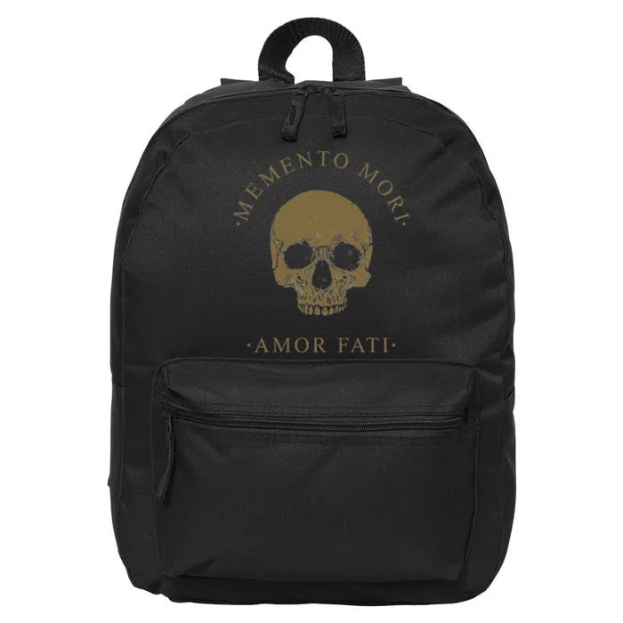 Stoic Philosophy Memento Mori Amor Fati Skull Stoicism Quote 16 in Basic Backpack