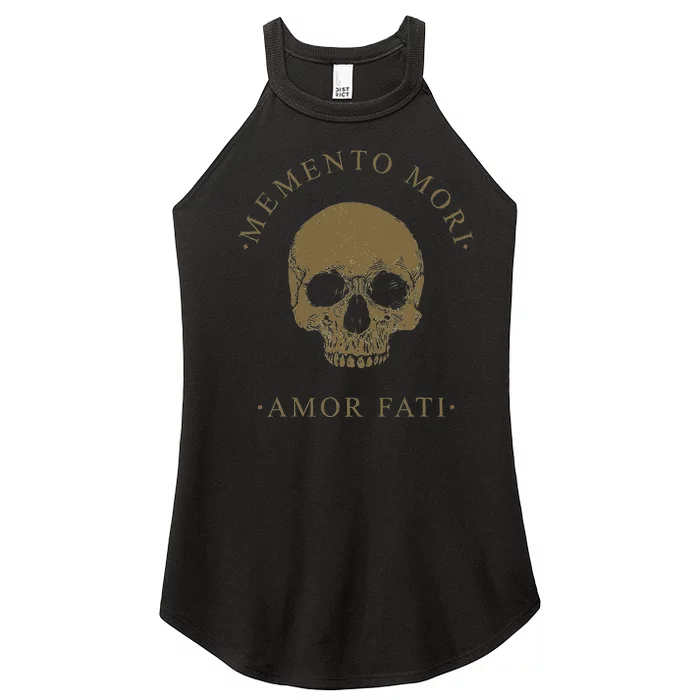 Stoic Philosophy Memento Mori Amor Fati Skull Stoicism Quote Women’s Perfect Tri Rocker Tank