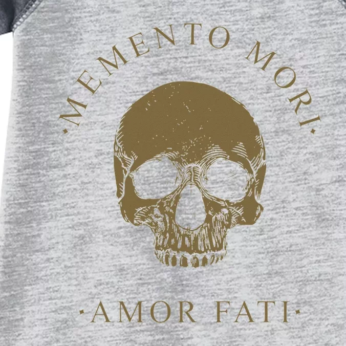 Stoic Philosophy Memento Mori Amor Fati Skull Stoicism Quote Infant Baby Jersey Bodysuit