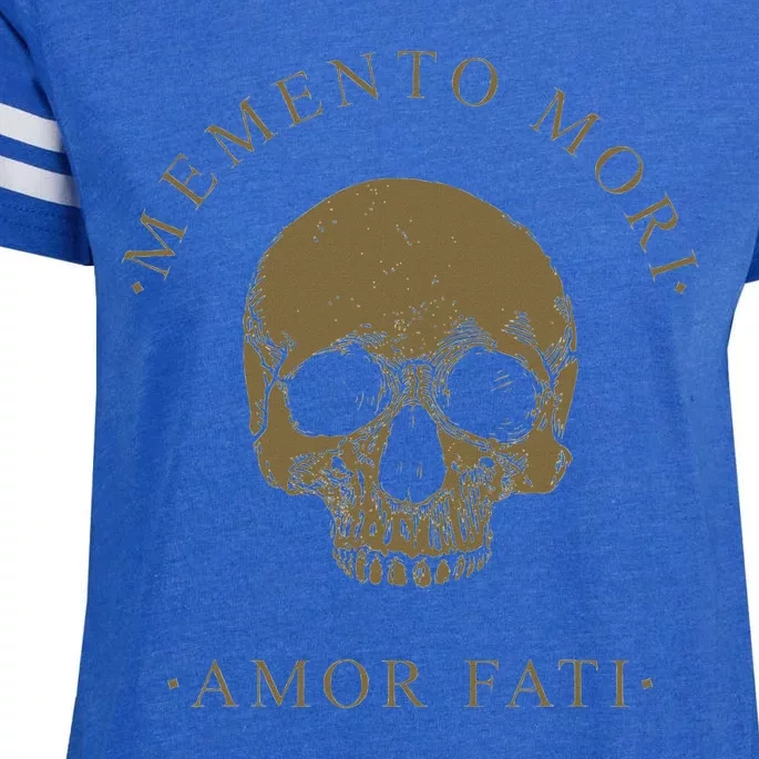 Stoic Philosophy Memento Mori Amor Fati Skull Stoicism Quote Enza Ladies Jersey Football T-Shirt