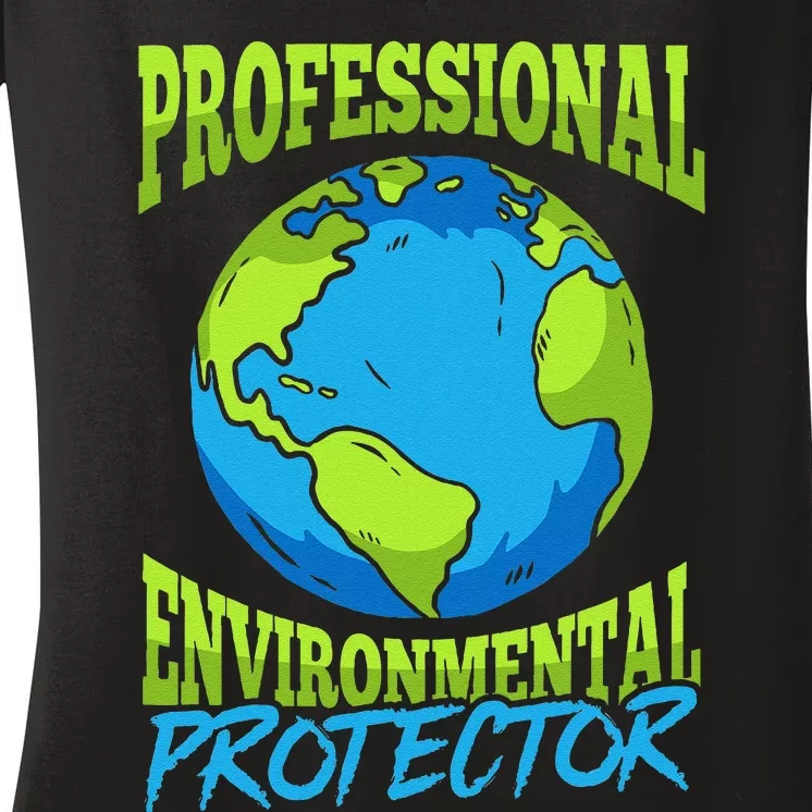 Sustainability Pollution Monitoring Environmental Scientist Women's V-Neck T-Shirt