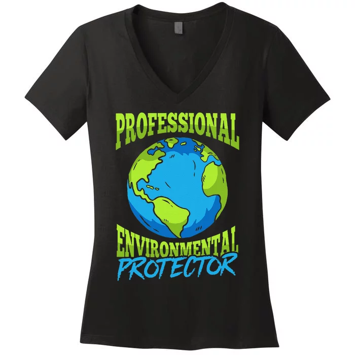 Sustainability Pollution Monitoring Environmental Scientist Women's V-Neck T-Shirt