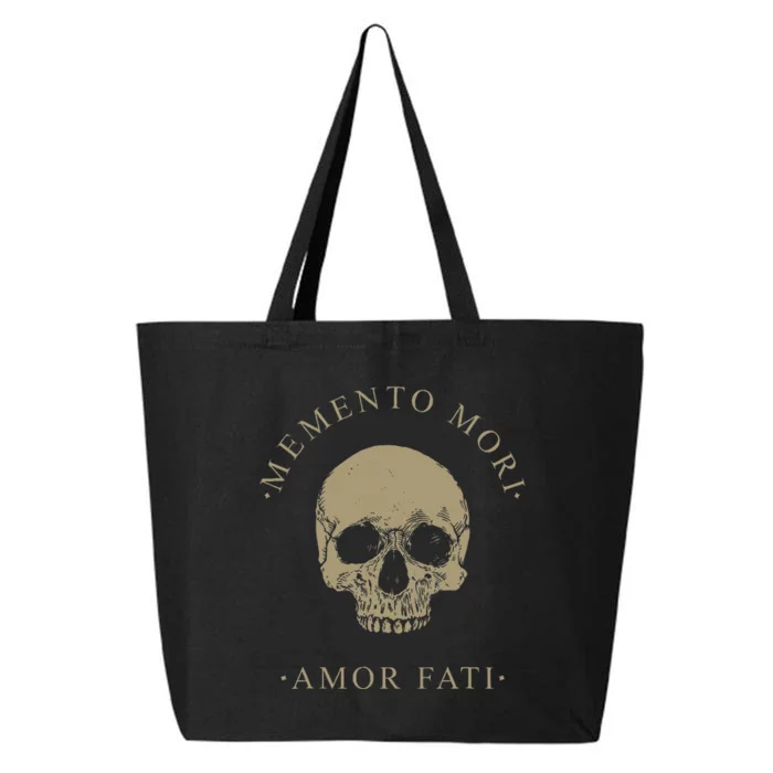 Stoic Philosophy Memento Mori Amor Fati Skull Stoicism Quote 25L Jumbo Tote