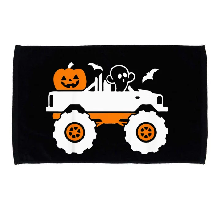 Spooky Pumpkin Monster Truck Halloween Outfit Microfiber Hand Towel