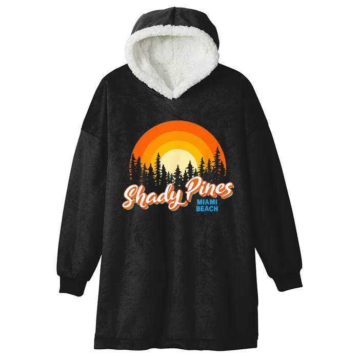 Shady Pines Miami Beach Florida Beach Summer Vacation Hooded Wearable Blanket