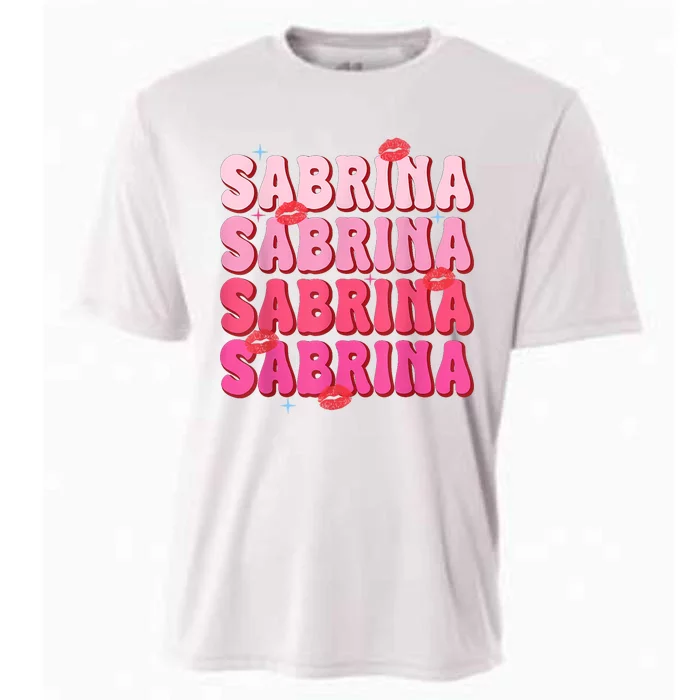 Sabrina Personalized Name I Love Sabrina Groovy Cooling Performance Crew T-Shirt