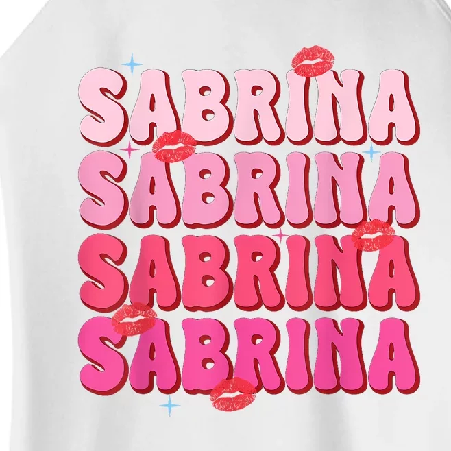 Sabrina Personalized Name I Love Sabrina Groovy Women’s Perfect Tri Rocker Tank