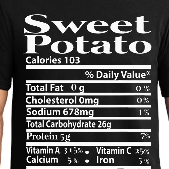 Sweet Potato Nutrition Fact For Thanksgiving Family Pajama Set