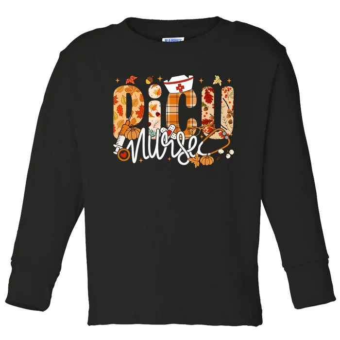 Stethoscope Picu Nurse Fall Yall Autumn Leaves Thanksgiving Toddler Long Sleeve Shirt