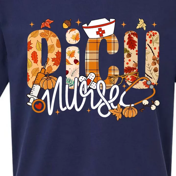 Stethoscope Picu Nurse Fall Yall Autumn Leaves Thanksgiving Sueded Cloud Jersey T-Shirt