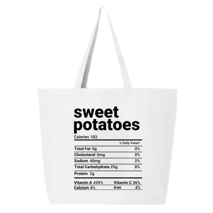 Sweet Potatoes Nutrition Facts Thanksgiving Costume 25L Jumbo Tote