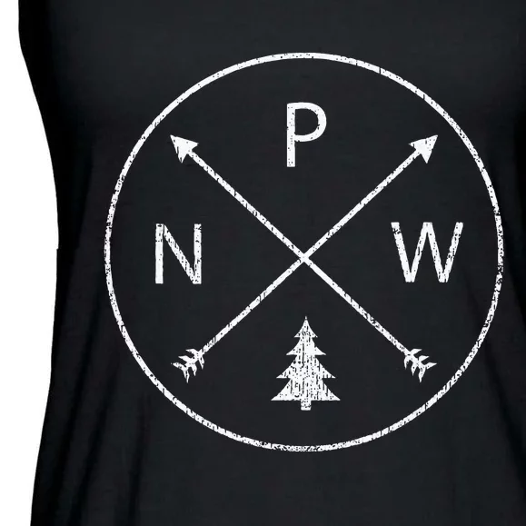 Simple Pacific Northwest Accessory Arrows Pine Tree PNW Ladies Essential Flowy Tank