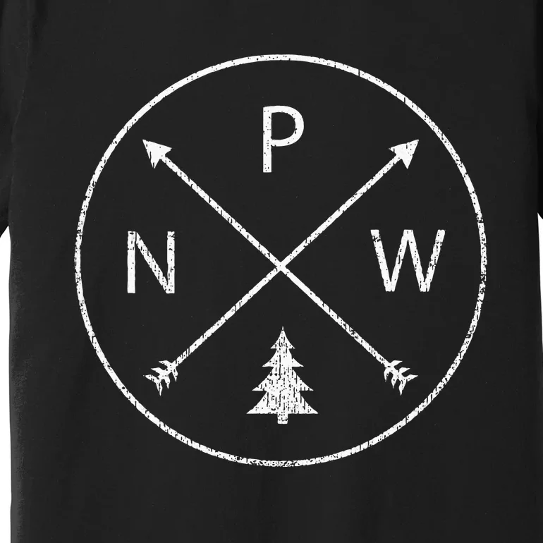 Simple Pacific Northwest Accessory Arrows Pine Tree PNW Premium T-Shirt