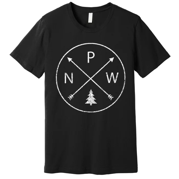 Simple Pacific Northwest Accessory Arrows Pine Tree PNW Premium T-Shirt