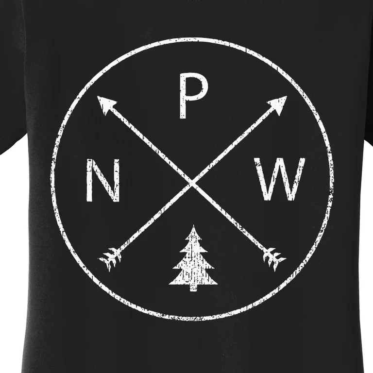 Simple Pacific Northwest Accessory Arrows Pine Tree PNW Women's T-Shirt