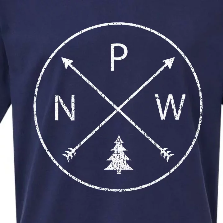 Simple Pacific Northwest Accessory Arrows Pine Tree PNW Sueded Cloud Jersey T-Shirt