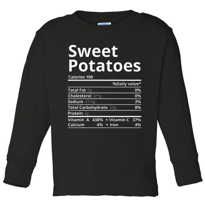 Sweet Potato Nutrition Facts Family Thanksgiving Christmas Toddler Long Sleeve Shirt