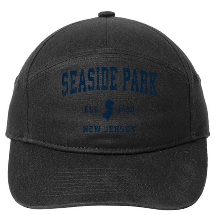 Seaside Park New Jersey Nj Vintage Sports Design 7-Panel Snapback Hat