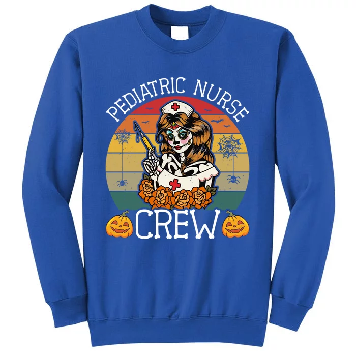 Skeleton Pediatric Nurse Crew Funny Vintage Halloween Nurses Gift Sweatshirt