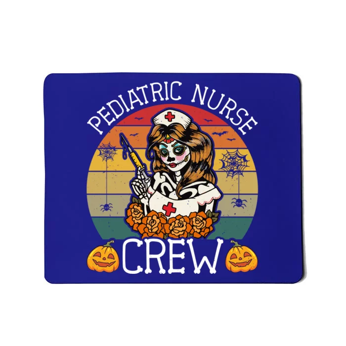 Skeleton Pediatric Nurse Crew Funny Vintage Halloween Nurses Gift Mousepad