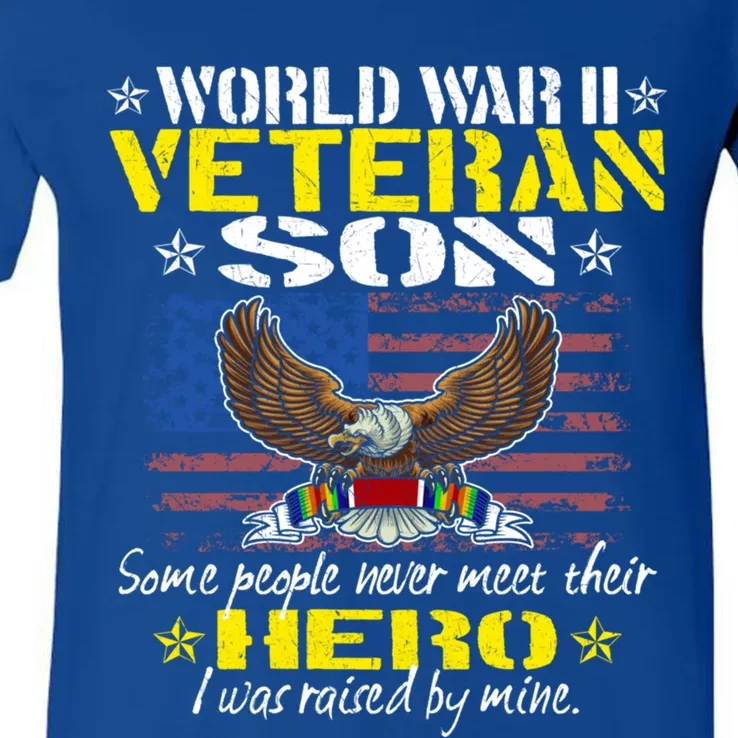 Some People Never Meet Their Hero Gift World War 2 Veteran Son Gift V-Neck T-Shirt