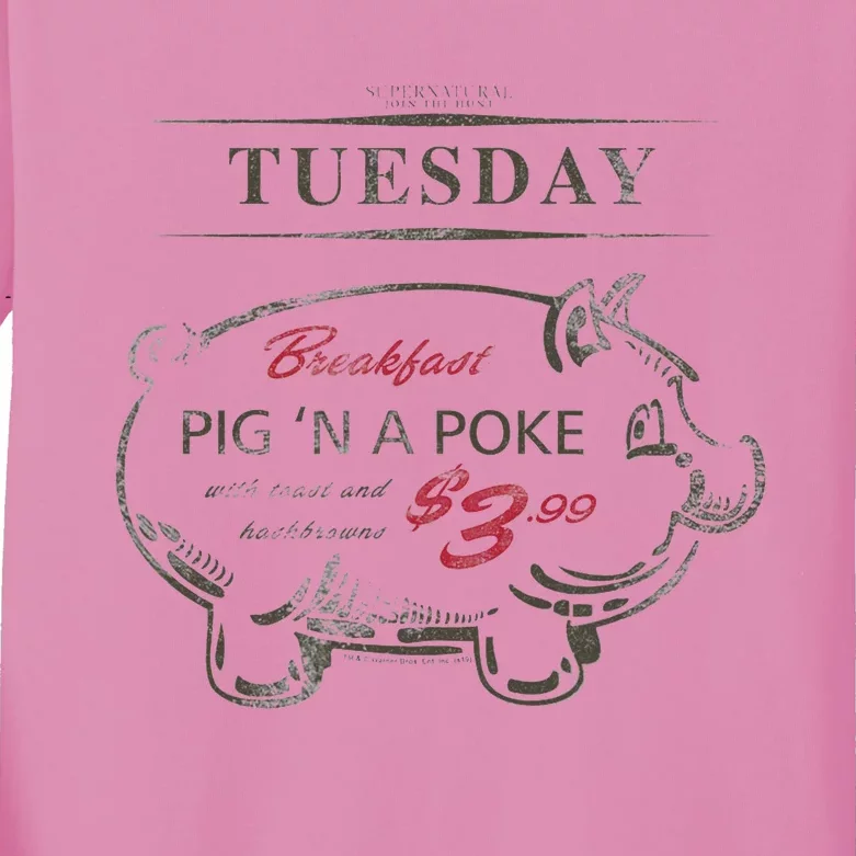 Supernatural Pig N A Poke Kids Long Sleeve Shirt