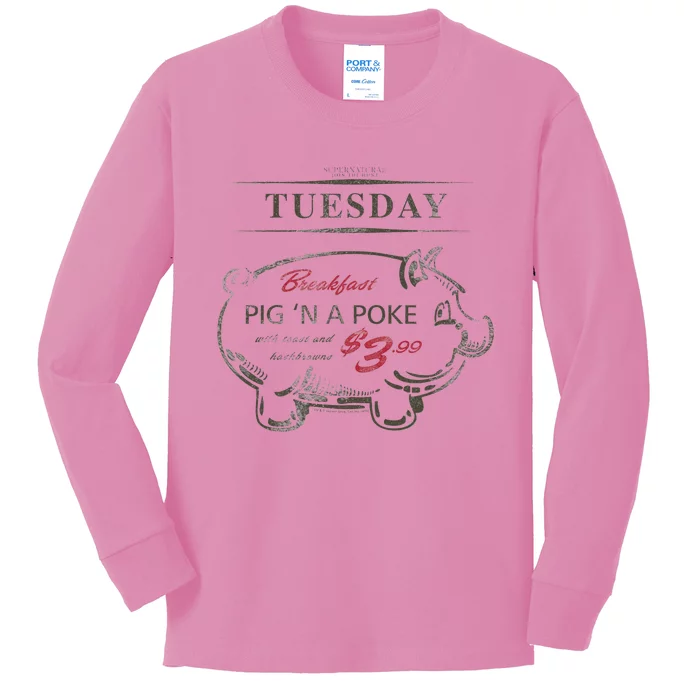 Supernatural Pig N A Poke Kids Long Sleeve Shirt