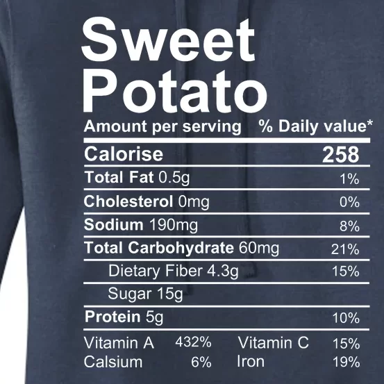 Sweet Potato Nutrition Facts Label Women's Pullover Hoodie