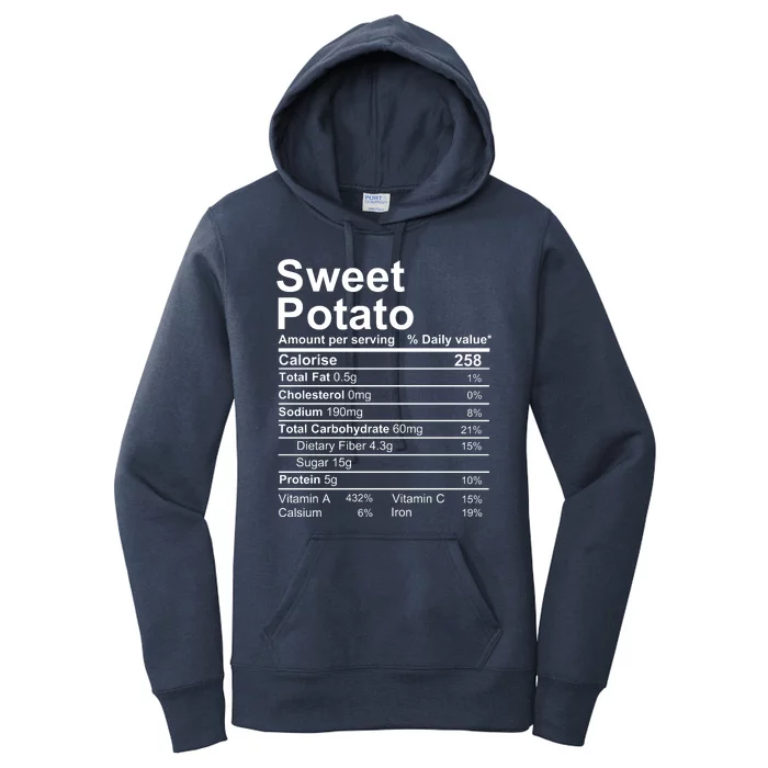 Sweet Potato Nutrition Facts Label Women's Pullover Hoodie