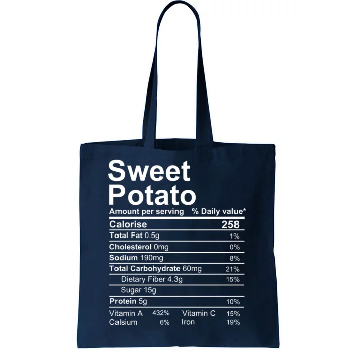 Sweet Potato Nutrition Facts Label Tote Bag