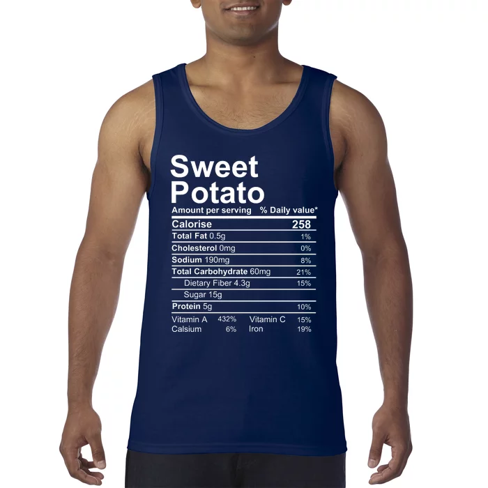 Sweet Potato Nutrition Facts Label Tank Top