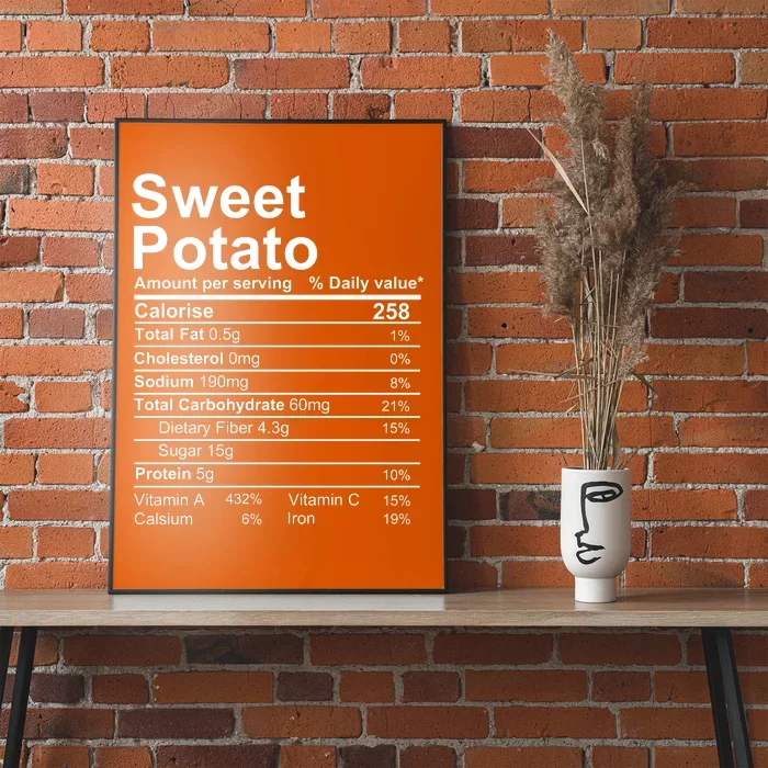 Sweet Potato Nutrition Facts Label Poster