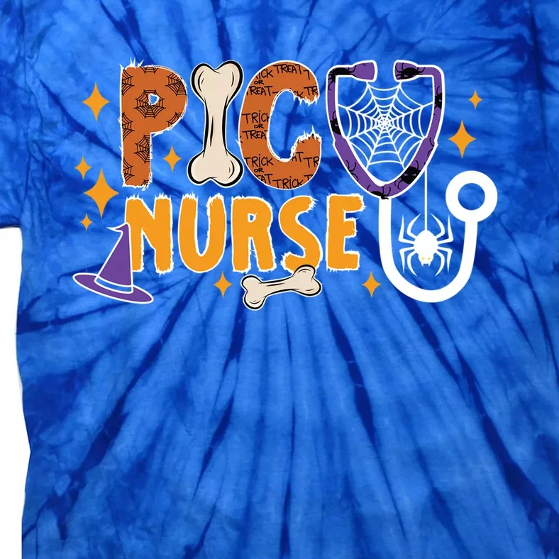 Spooky Picu Nurse Halloween Pediatric Intensive Care Unit Gift Tie-Dye T-Shirt