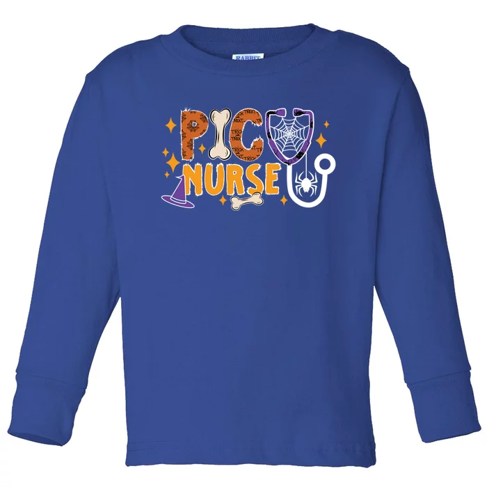 Spooky Picu Nurse Halloween Pediatric Intensive Care Unit Gift Toddler Long Sleeve Shirt