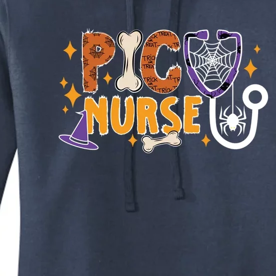 Spooky Picu Nurse Halloween Pediatric Intensive Care Unit Gift Women's Pullover Hoodie