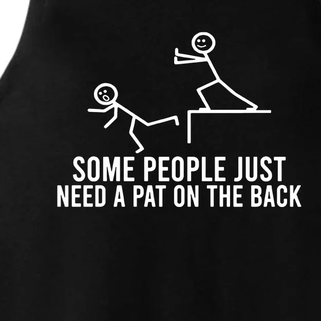 Some People Need A Pat On The Back Ladies Tri-Blend Wicking Tank